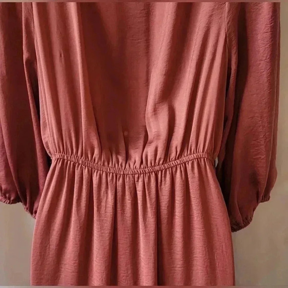 BaeVely high-low tie front dress, size medium, color Baked Rose - Picture 9 of 12